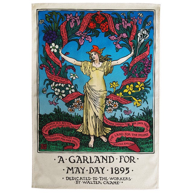 Garland for May Day 1895 tea towel - 255-tea-towel-garland-for-may-day-1895__87373