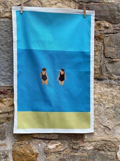 Chats in the Sea Tea Towel - by Fiddy+Mabel